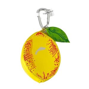 Vera Bradley Lemon Coin Purse with Carabiner Yellow Green